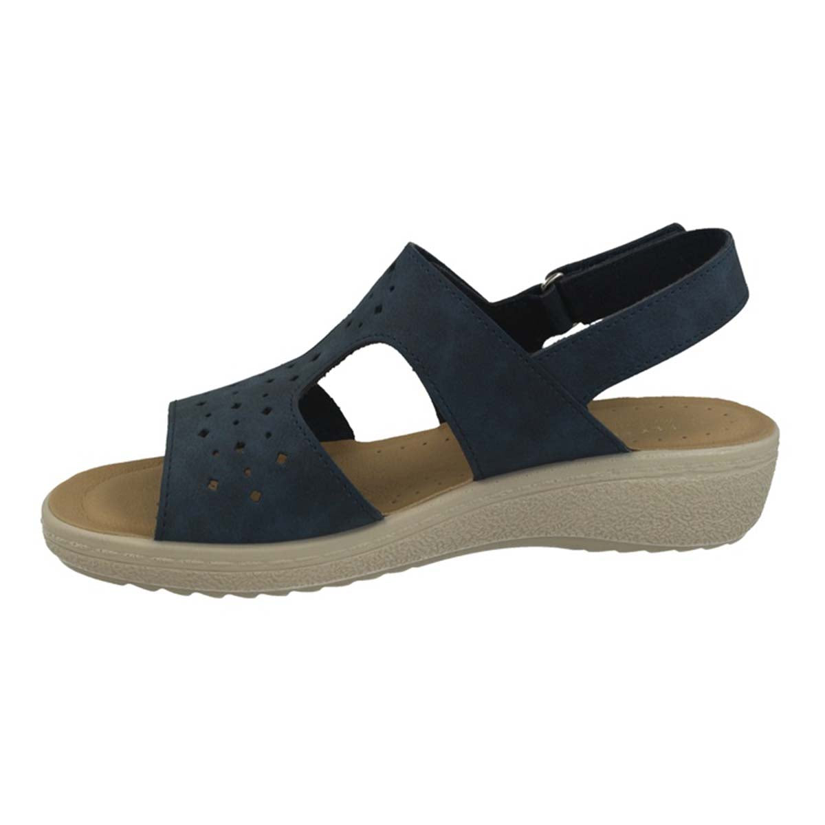 See the Velcro Back Strap Faux Leather Women Sandals in the colour BEIGE, available in various sizes