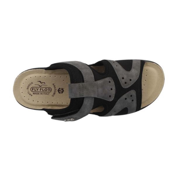 See the Grey Slide Men Sandals With Faux Leather Insole And Upper in the colour GREY, available in various sizes