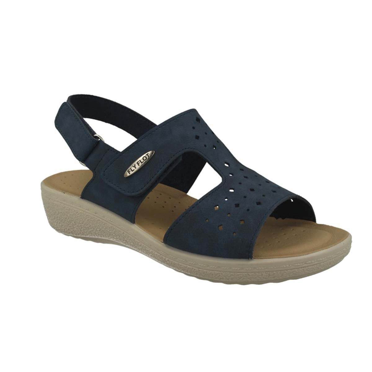 See the Velcro Back Strap Faux Leather Women Sandals in the colour BEIGE, available in various sizes