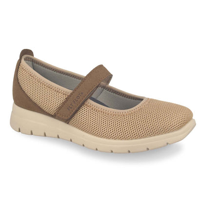 See the Velcro Strap Slip-On Women Shoes in the colour BEIGE, available in various sizes