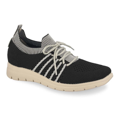 See the Stretch Mesh Lace-Up Sneakers Women Shoes in the colour BLACK, available in various sizes