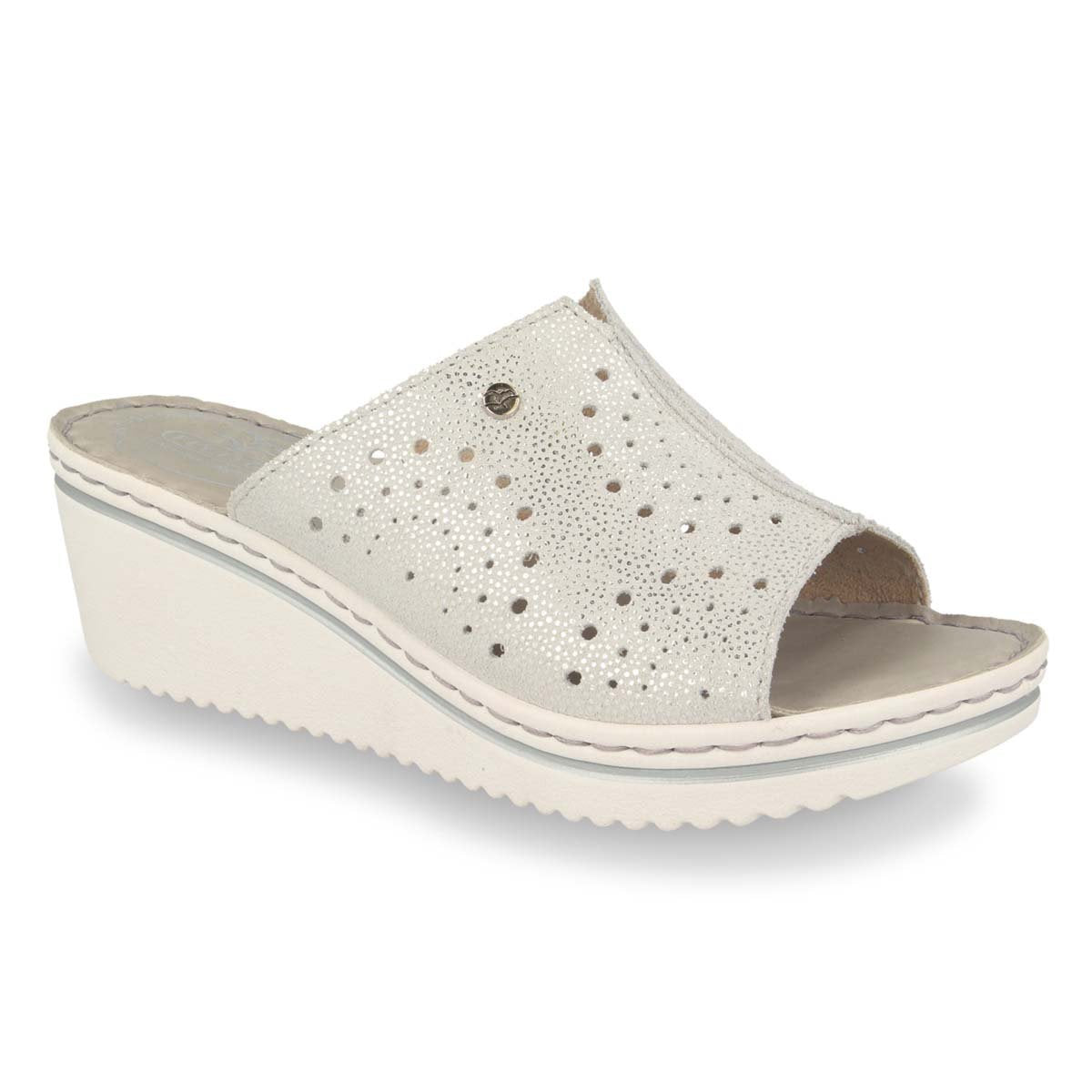 See the Trendy Wedge With Anti-Shock Cushioned Leather Insole in the colour BEIGE, available in various sizes