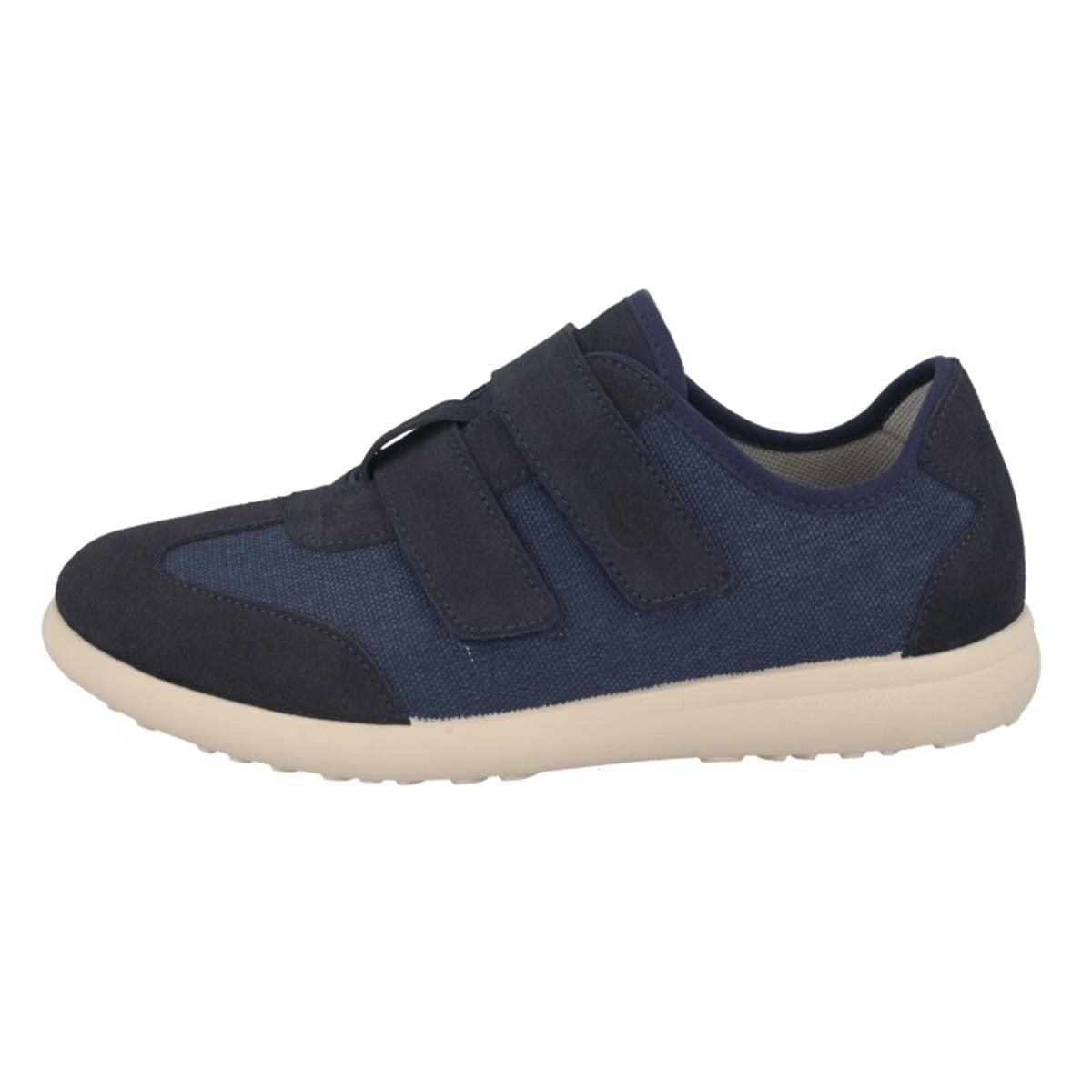 See the Blue Velcro Double Cloth Strap Sneakers Men Shoes in the colour BLUE, available in various sizes