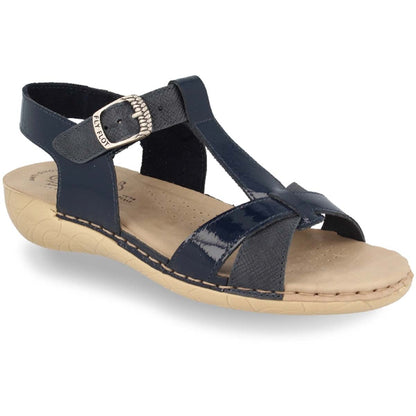 See the Blue Leather Back Strap Women Sandals in the colour BLUE, available in various sizes