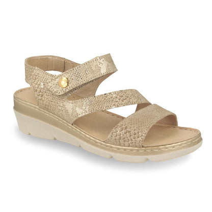 See the Velcro Leather Strappy Back Strap Women Sandals in the colour BEIGE, available in various sizes