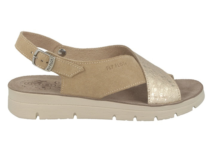See the Leather Crossover Buckle Back Strap Women Sandals in the colour BEIGE, available in various sizes