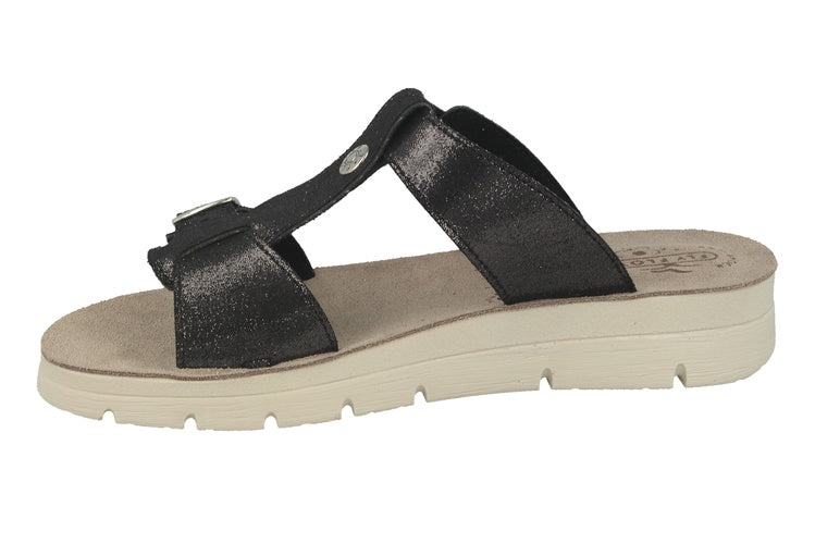 See the Comfortable Slide Women Sandals With Double Adjustable Buckle in the colour BEIGE, available in various sizes