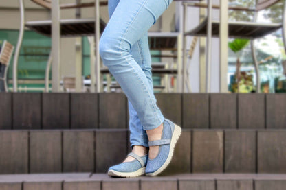 Pale Turquoise Velcro Strap Sneakers Women Shoes