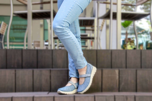 Pale Turquoise Velcro Strap Sneakers Women Shoes