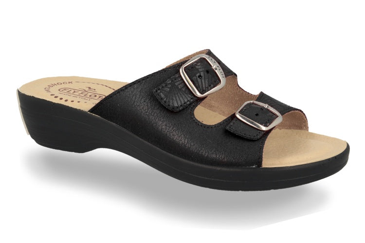 See the Double Buckle Strap Slide Women Sandals With Faux Leather Sandals in the colour BEIGE, available in various sizes