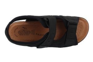 See the Velcro Double Back Strap Men Sandals With Soft Microfiber Upper in the colour BLACK, available in various sizes