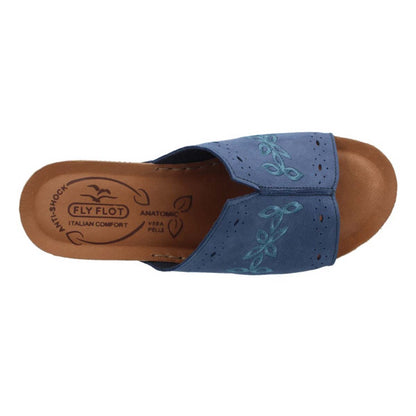 See the Leather Wedge With Anti-Shock Cushioned Leather Insole in the colour BLUE, available in various sizes